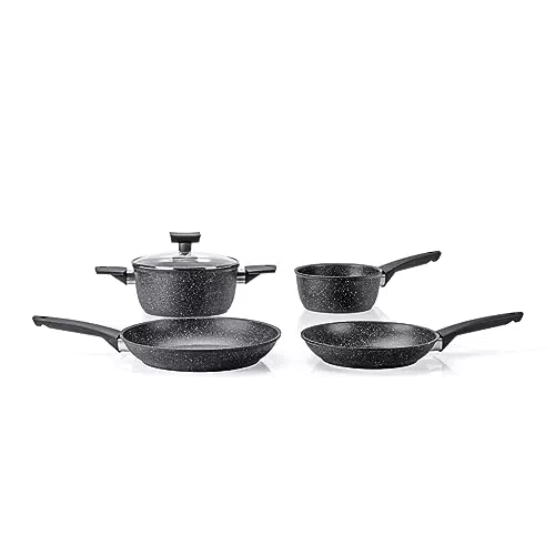Moneta Magnolia Stone Black Batteria di pentole 5 pezzi