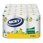 Nicky Limone Carta Cucina - 18 Rotoli da 100 Fogli Assorbenti a 2 Veli