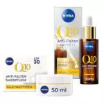NIVEA Q10 - Set per la cura del viso anti-rughe, con crema da giorno con Q10 e creatina e siero rassodante con tecnologia anti-glicazione