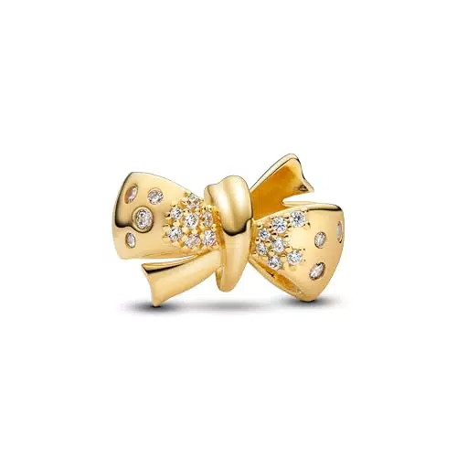 PANDORA Moments 763442C01 - Charm in argento sterling con lega di metallo placcato oro e zirconi