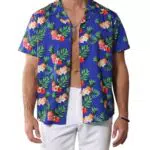 PICKLION Aloha camicia hawaiana da uomo, a maniche corte