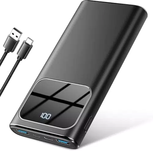 Power Bank, 10000mAh PowerBank PD 15W Ricarica Rapida con Ingresso e Uscita USB-C Batteria Esterna
