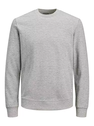 JACK & JONES Jjebasic Sweat Crew Neck Noos Felpa, Light Grigio