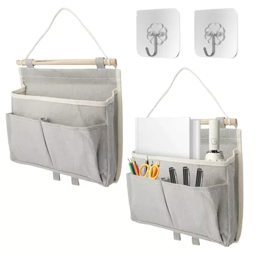 Rairsky 2 Pezzi Porta Oggetti da Appendere, Tasche Portaoggetti da Parete con 2 Ganci