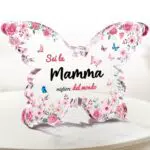 Regalo Festa Della Mamma, Eletorot Regalo Mamma e Nonna Cartello Decorativo in Acrilico Farfalla