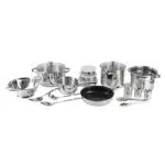 RENBERG LUCA - Set di pentole in acciaio inossidabile da 18 pezzi - Include pentole con coperchi