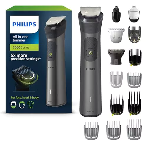 Rifinitore All-in-One Philips serie 7000, Multigroom 15 in 1 per viso