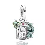 RMMY One Eyed Green Animal Ciondolo con in Argento Sterling 925 Charm Bead con Pendente con Compatibile con Europei Bracciale Collane da Donna