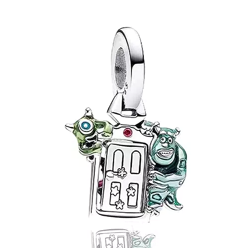 RMMY One Eyed Green Animal Ciondolo con in Argento Sterling 925 Charm Bead con Pendente con Compatibile con Europei Bracciale Collane da Donna
