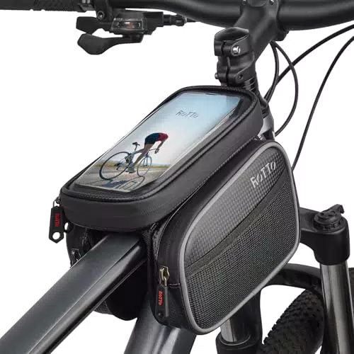 ROTTO Borsa Telaio Bici Borse Tubo Superiore per Bicicletta Impermeabile Touch Screen Sensibile
