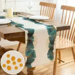 Runner da Tavolo Moderno Blu Verde Oro Ginkgo Foglie Lavabile Runner per il Tavolo Runner Tavola Poliestere Impermeabile Runner Tavolo Decorazione per Tavolo da Pranzo Agriturismo Feste 33x183cm