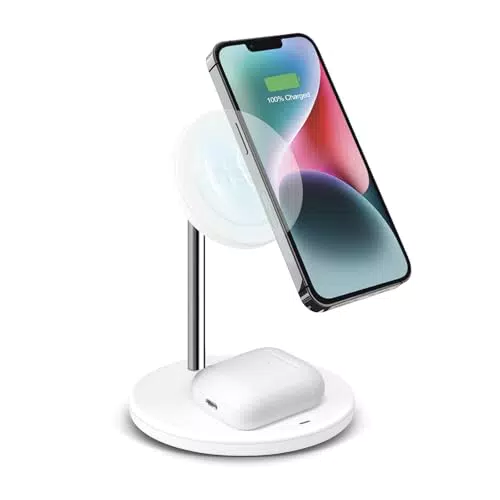 SBS Stazione di ricarica Wireless 2in1, Ricarica Rapida 15W