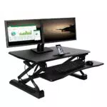 Seville Classics 90 cm pneumatisch höhenverstellbarer Steh-Sitz Tischaufsatz mit Gasdruckfeder Sedile da Tavolo Regolabile in Altezza