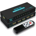 SGEYR Switch Hdmi 5 in 1 out con Telecomando, Switch Hdmi 4k Automatico