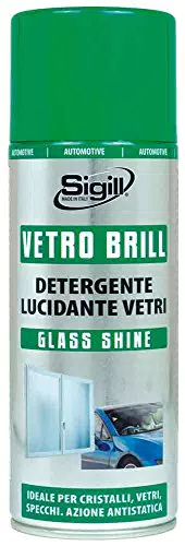 SIGILL - Vetro Brill, Bombola Spray da 400 ml, Detergente Professionale per Vetri