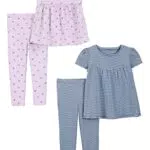 Simple Joys by Carter's Casual Set da Gioco, Blu Righe/Lilla Frutta
