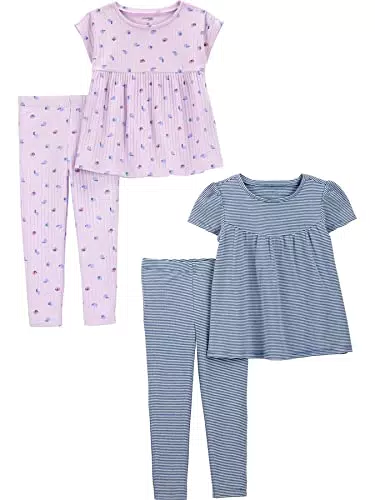 Simple Joys by Carter's Casual Set da Gioco, Blu Righe/Lilla Frutta