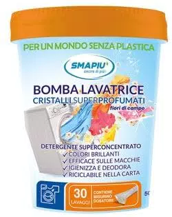 SMAPIU' BOMBA LAVATRICE CRISTALLI SUPERPROFUMATI FIORI DI CAMPO BARATTOLO 500g