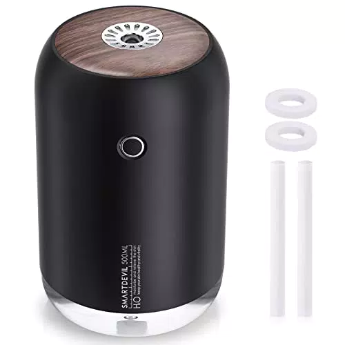 SMARTDEVIL Umidificatore, 500ml Mini Umidificatore Portatile，Auto Spegnimento Senza Acqua e 2 Modalità Nebulizzazione Regolabile