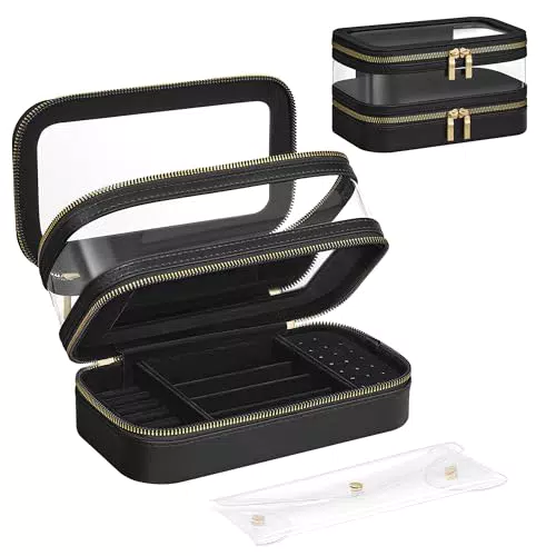 SONGMICS Borsa Porta Trucchi, con Portagioie, Beauty Case da Viaggio