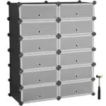 SONGMICS Scarpiera Componibile, Scaffale Modulare con 12 Scomparti