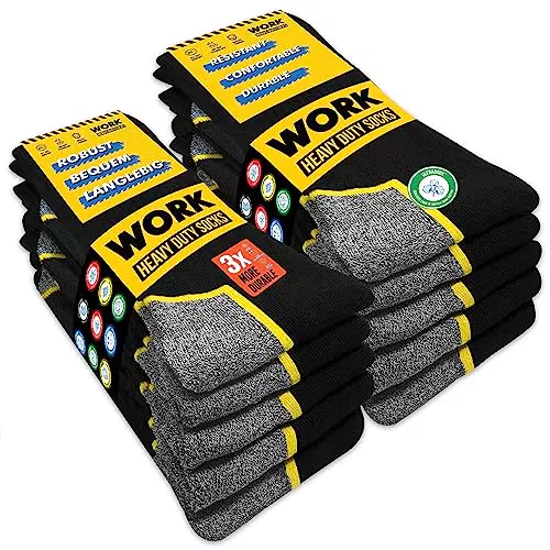 SOXCO WORK Socks 10 paia, calze da lavoro da uomo confezione da 10 paia