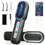 Spazzola Lisciante per Capelli Ioni Pettine Elettrico Lisciante Capelli con Tecnologia Ceramica PTC 4 Temperatura Regolabile