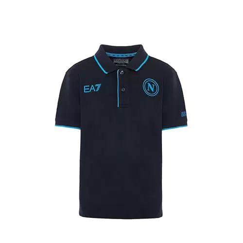 SSC Napoli Polo Rappresentanza Bambino Blu, EA7, Prodotto Ufficiale