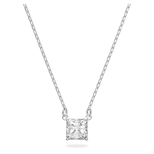 Swarovski Collana Attract, Bianco, Placcatura Rodio