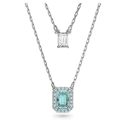 Swarovski Millenia Collana con Doppio Pendente, con ZirconiaSwarovski a Taglio Ottagonale