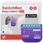 SwitchBot Smart Interruttore Relè 1, Modulo Relè Intelligente con Ripetitore Bluetooth Integrato