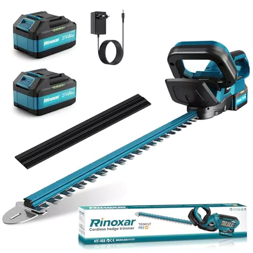 Tagliasiepi a Batteria con 2 Batterie 21V 8000mAh, Tagliasiepi Elettrico 600W Motore Brushless