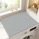 Tappetino Antiscivolo per Lavatrice e Asciugatrice 60 x 60 cm Grigio Silicone Tappetino Protezione Superiore per Lavatrice a Tamburo Coperchio Universale per Frigorifero Cucina Lavanderia