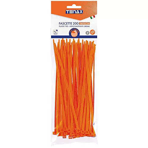 TENAX FIX-TIE L Fascette Multiuso in Plastica Lunghezza 20 cm Arancione