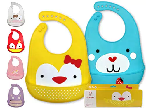 TheBDM Bavaglini Silicone Raccoglipappa Regolabile - Impermeabile