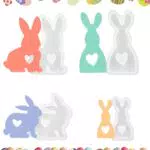 TIDEVAN ﻿4 Pezzi Stampo in Silicone per Conigli Pasquali ﻿Stampi Per Conigli Conigli Pasquale in Silicone Stampo in Silicone 3d Coniglietto Pasquale per Realizzare Candele Saponi Artigianato