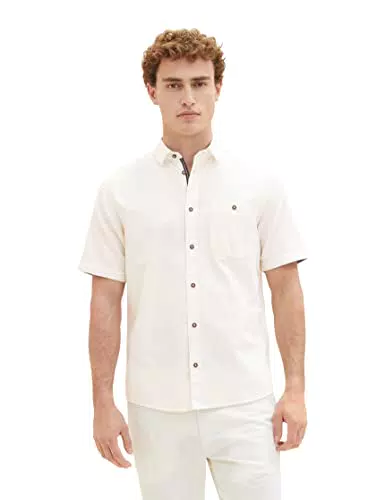 TOM TAILOR 1036213 Camicia, 10338 Soft Light Beige