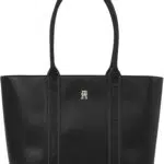 Tommy Hilfiger Donna Borsa Tote Bag con Logo, Nero, Taglia Unica