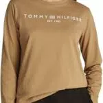 Tommy Hilfiger Donna Maglietta Maniche Lunghe Corp Logo Scollo Rotondo