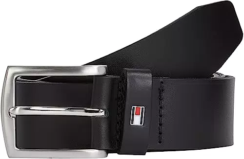 Cintura Uomo Tommy Hilfiger New Denton 3.5 in Pelle Blu