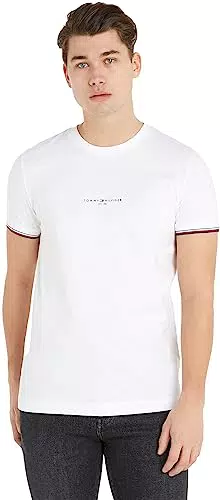 Tommy Hilfiger T-shirt Uomo Maniche Corte Tipped Tee Scollo Rotondo