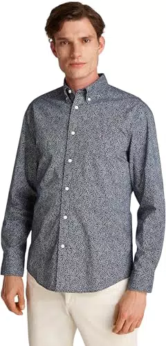 Tommy Hilfiger Uomo Camicia Flex Poplin in Cotone, Multicolore
