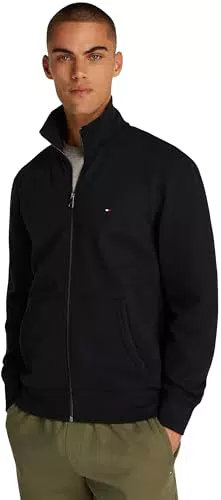 Tommy Hilfiger Uomo Felpa con Cerniera Essential Fleece Colletto alla Coreana