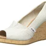 TOMS Classic Wedge, Sandalo con zeppa Donna, Bianco