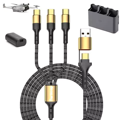 Tosiicop Caricabatterie per DJI Mini 4 Pro - Mini 3 Pro/Mini 2 SE/Air 2S/Mavic 3 Pro/Air 3 Mini Air Avata Mavic Drones Cavo di ricarica rapida 1