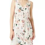 VERO MODA Vmbumpy SL Short Dress Wvn Noos Vestito, Birch/AOP: Big Flower
