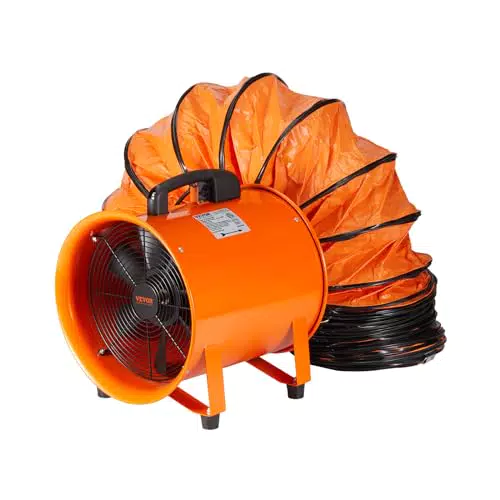VEVOR Ventilatore di Scarico Motore 255W Estrattore d'Aria Condotto Industriale 254 mm Tubo di Scarico 5m Volume d'Aria 1720 CFM Ventilatore di Scarico per Estrarre Polvere Fumo Velocità 2830 giri/min