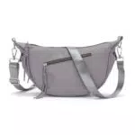 Vezluax borsa a tracolla impermeabile marsupio elegante borsa mezzaluna in tessuto crossbody donna con scomparti interni grigio