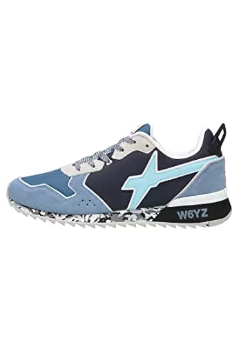 w6yz Sneakers in Tessuto Tecnico e Suede, Celeste 40