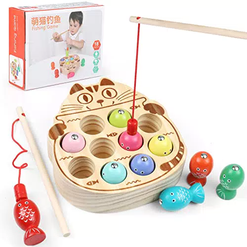WolinTek Giochi di Pesca, Gioco di Pesca in Legno Giocattoli